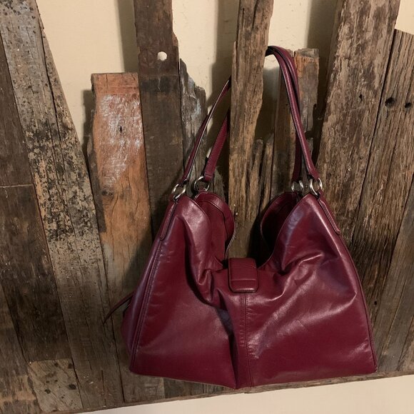 Burgundy Leather Coach Bag - Picture 2 of 5